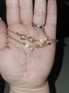 Gold Infinity Pearl Bracelet